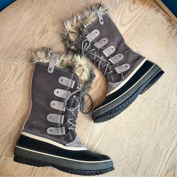 Sorel Joan Of Arctic Waterproof Winter Snow Boots Black Gray Women’s Size 11 - Picture 9 of 11
